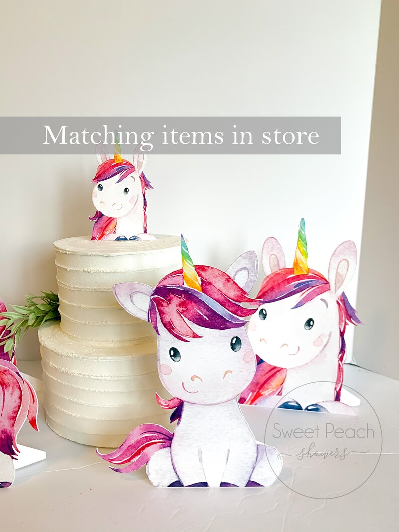 Unicorn Birthday Baby Shower Decor Stand up Unicorns Rainbows Etsy