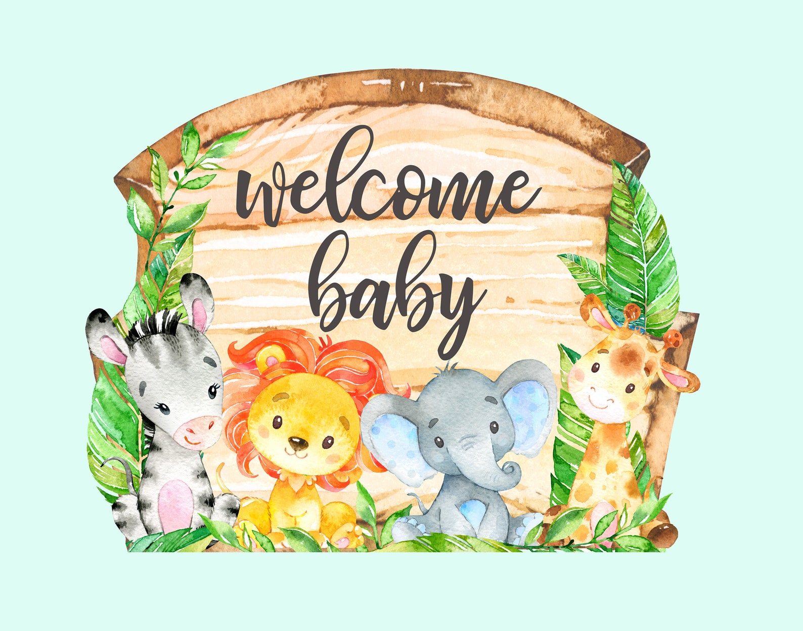 Safari Cake Topper Baby Shower Decor Cake Nursery Centerpiece Etsy