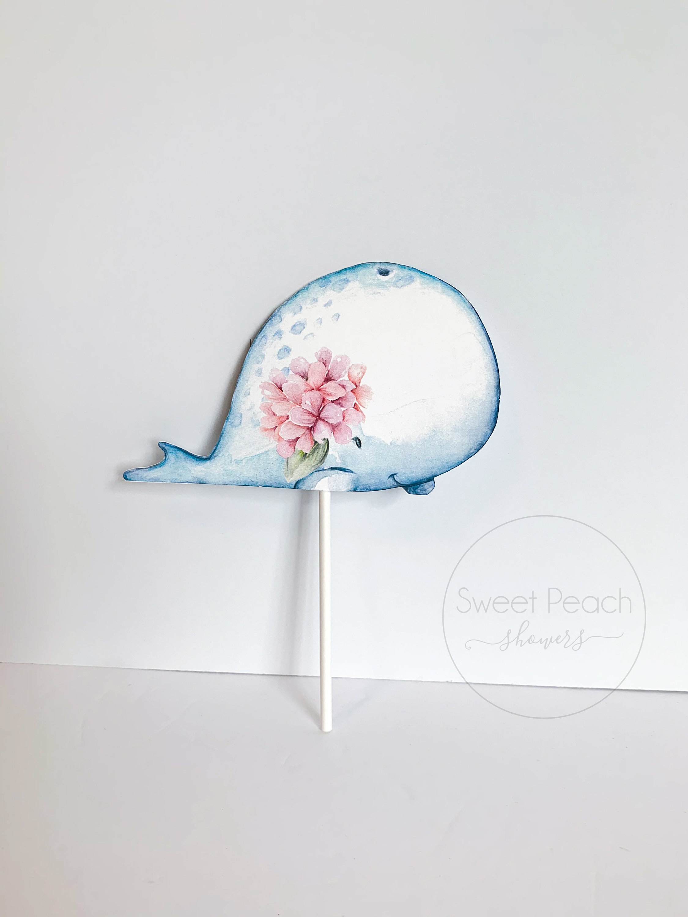 Whale Cake Topper Baby Shower Birthday Decor Cake Nursery Etsy