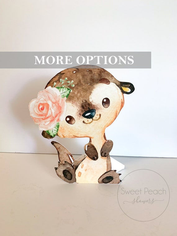 Otters Woodland Baby Shower Decor Stand Up Nursery Centerpiece Decorations Girl Flower Forest Party Woods Otters Water Animal Birthday Theme Il_570xn