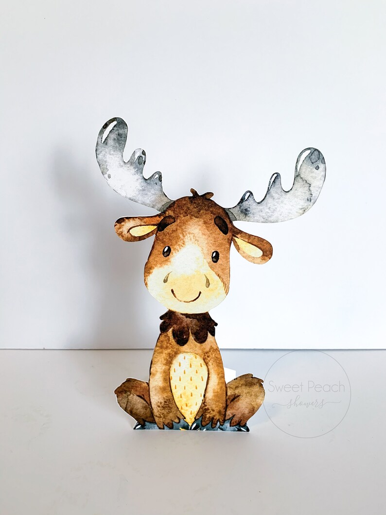Woodland Forest Friends Baby Shower Decor Moose Nursery Single Etsy