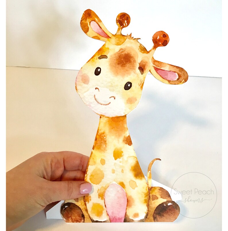 Safari Giraffe Baby Shower Decor Stand up Safari Animals Etsy