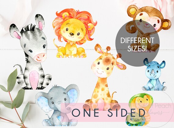 Single Sided Cutout One Side Safari Baby Shower Decor Nursery Cut