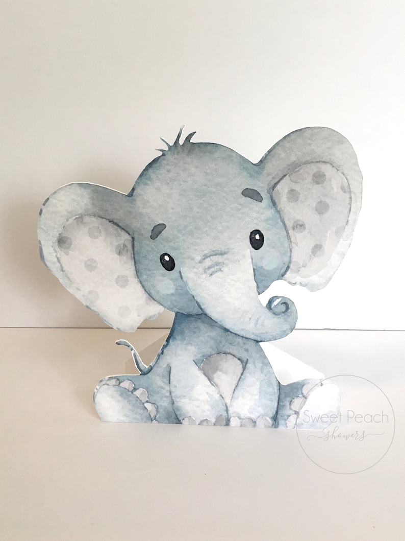 Mint or Gray Elephant Baby Shower Decor Centerpieces Nursery Etsy