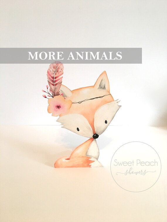 girl fox baby shower decorations