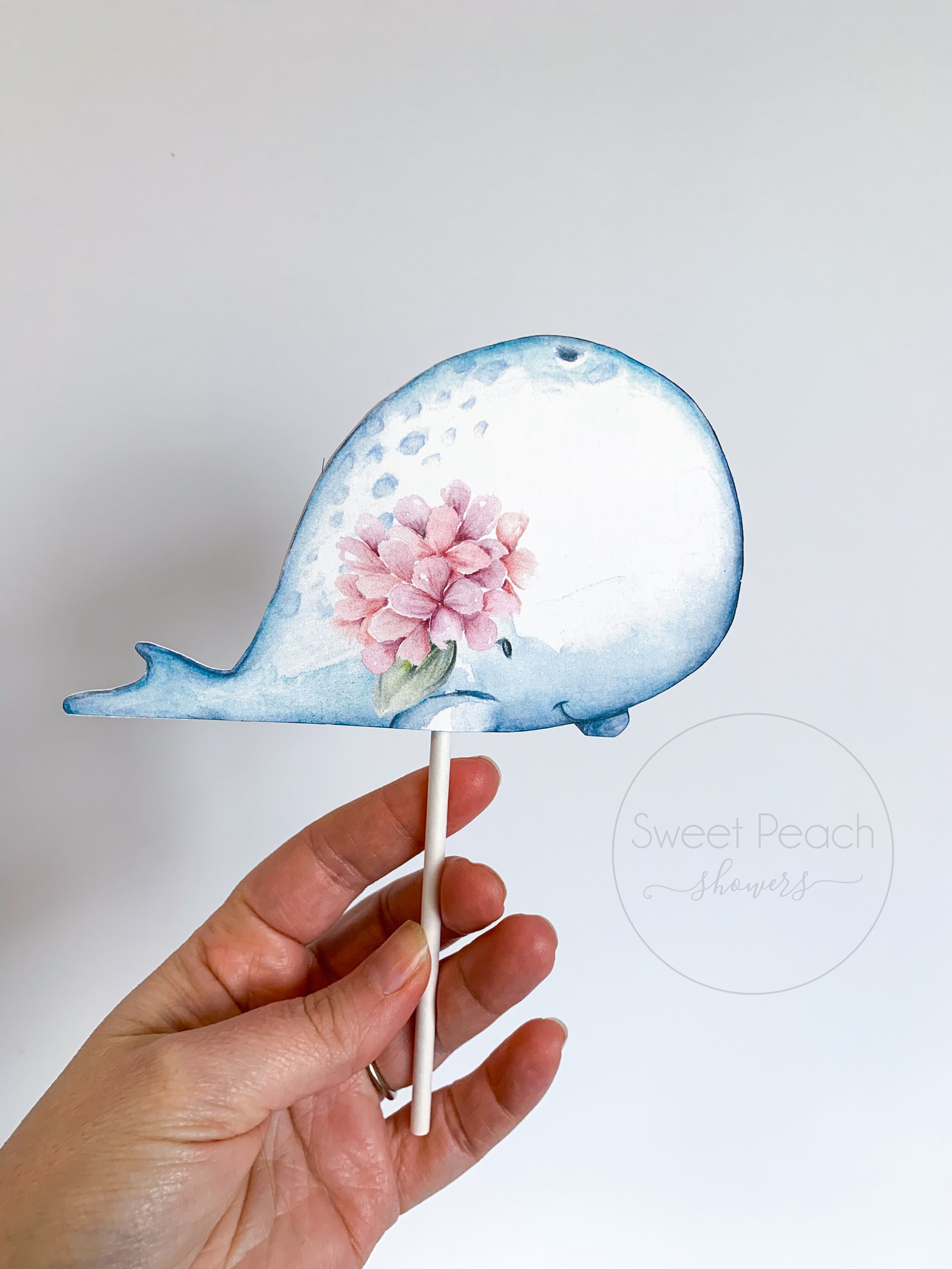 Whale Cake Topper Baby Shower Birthday Decor Cake Nursery Etsy