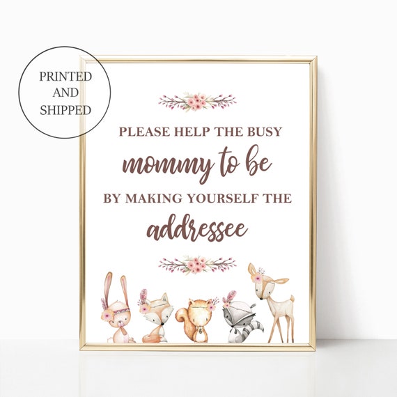 Addressee Instructions Direction Sheet Woodland Baby Shower Guest Addressee Instructions Direction Sheet Woodland Baby Shower Guest