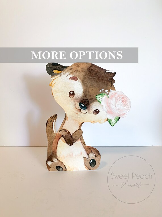 Otters Woodland Baby Shower Forest Decor Stand Up Nursery Centerpiece Decorations Girl Flower Party Woods Otters Water Animal Birthday Theme Il_570xn