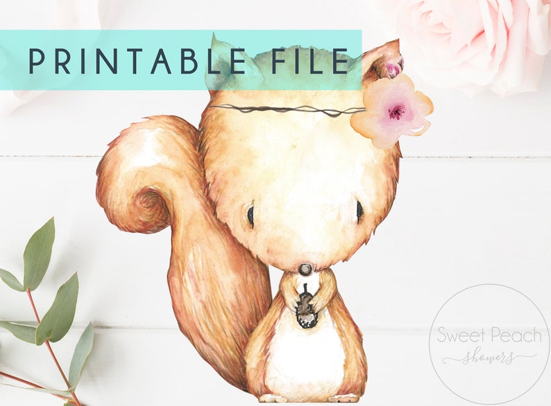 1 SINGLE SIDED Squirrel Cut Out Printable Stand up Woodland - Etsy