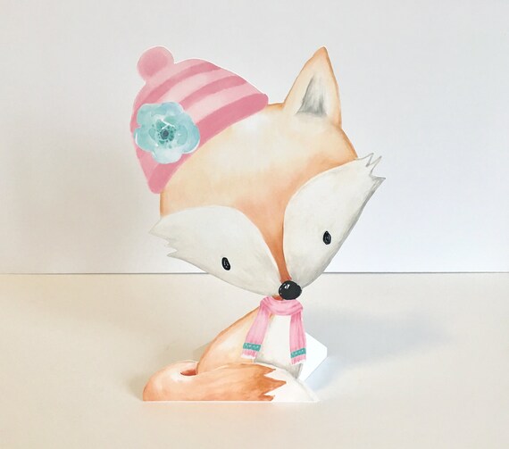 WINTER Woodland Baby Shower Decor Centerpieces Nursery Centerpiece Decorations Flowers Floral Woodland Baby Showers Girl Animal Stand Up Ups Il_570xn