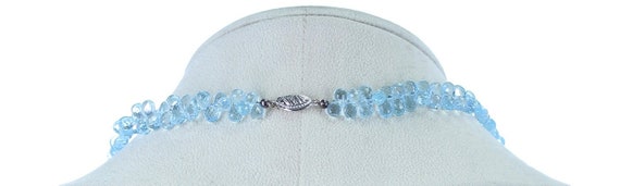 Genuine Faceted Blue Topaz Briolette Drop Necklac… - image 3