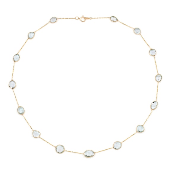 Mixed Cut Diamond Rose-cut Necklace, 18k Yellow Go