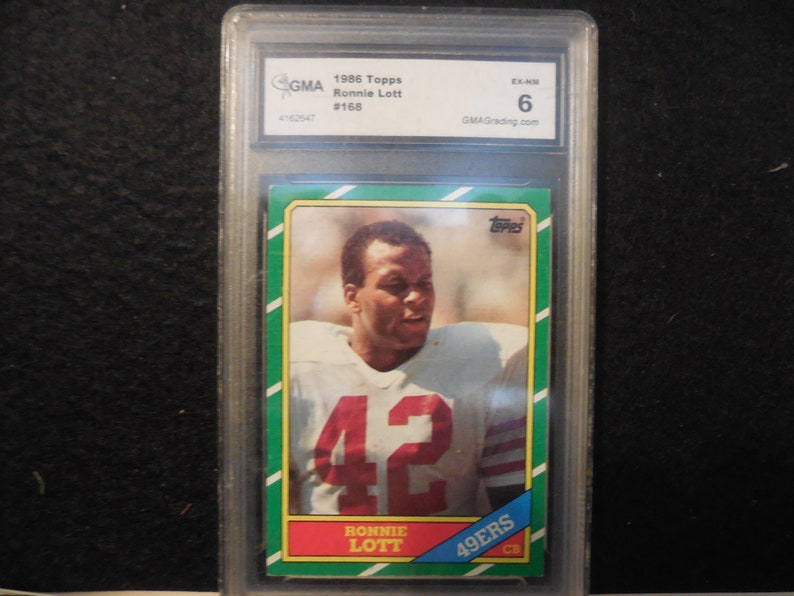 vintage topps 1986 Ronnie Lott graded card 6