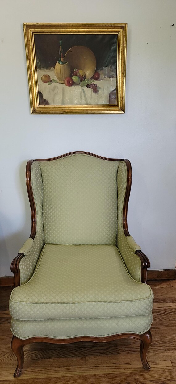Lime green wingback chair discount