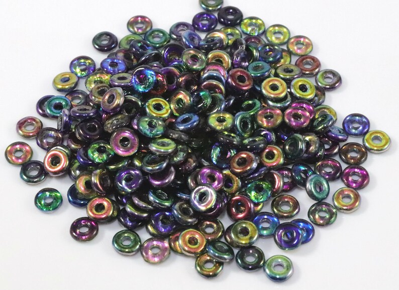 Czech O Beads ~ 5 Grams ~ Blue Appix ~ 3.8mm x 1mm