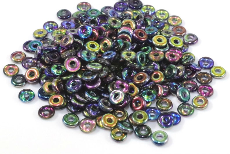 Czech O Beads ~ 5 Grams ~ Blue Appix ~ 3.8mm x 1mm