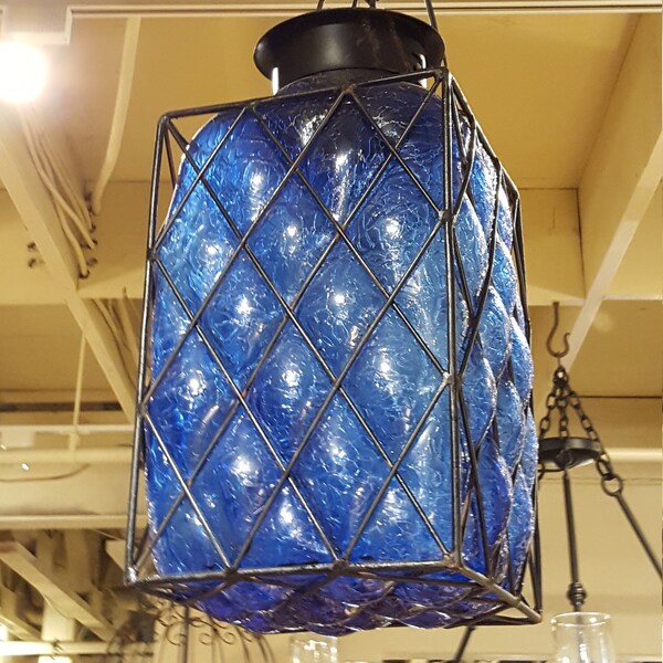 Square Glass Pendant Light Etsy