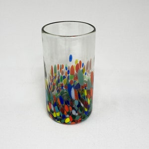 1 Hand Blown Water Glass - Confetti Base