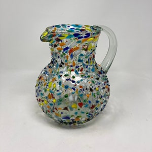 80 oz Hand Blown Glass Pitcher - HG Rainbow Graniti