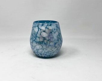 1 Stemless Wine Glass - Blue Ice