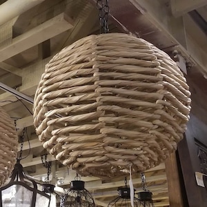 19&quot; Round Rattan Light Globe with Chain and Cord
