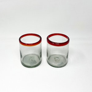 2 lunettes Tumbler à balle basse soufflées à la main - Red Rim