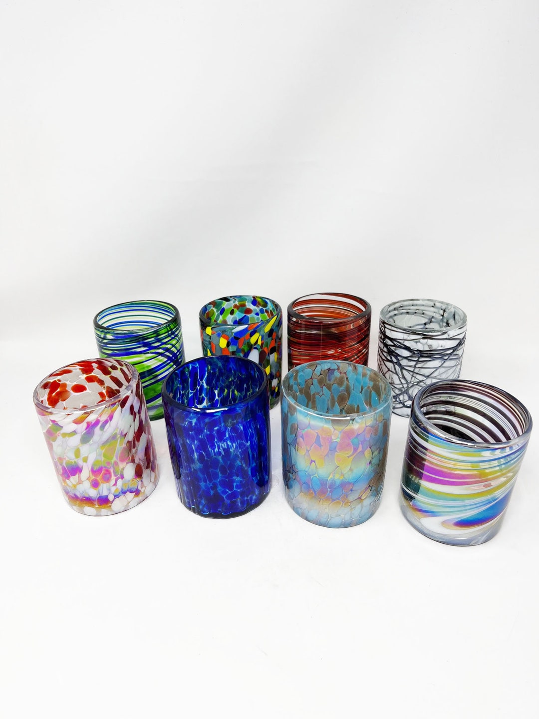 8 Assorted 10 oz Lowball Glasses