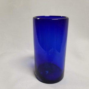 1 Hand Blown Water Glass - Cobalt Blue