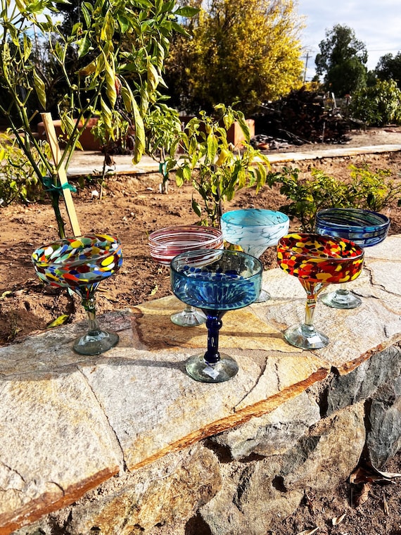 6 mundgeblasene Margarita-Gläser - wählen Sie Ihre Farben