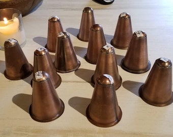 12 Sugar Mold Candle Holder Tin Cups