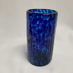 1 Hand Blown Water Glass - Blue Ocean