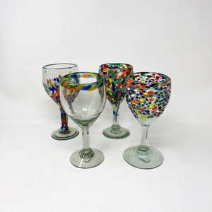 Unique Wine Glasses, 2 Hand Blown Glasses, Glass and Brass Wine Goblet,  Unique Goblet With Brass Cutout, One of a Kind Glass, Valentine Gift 