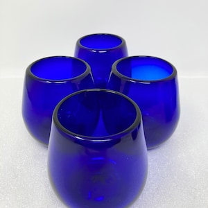 Cobalt blue wine glass - Etsy 日本