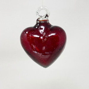 Hand Blown Glass Heart - 2.5&quot; - Red