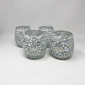 4 Stemless Wine Glasses - White Graniti