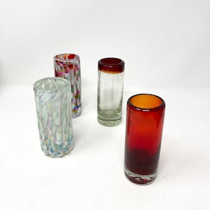 4 Hand Blown Shot Glasses - The Holiday II Collection