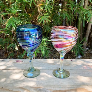 Colored Wine Glass Set, Large 12 oz Glasses Set of 6, Unique