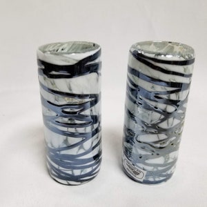 2 Hand Blown Shot Glasses - Chocolate Web