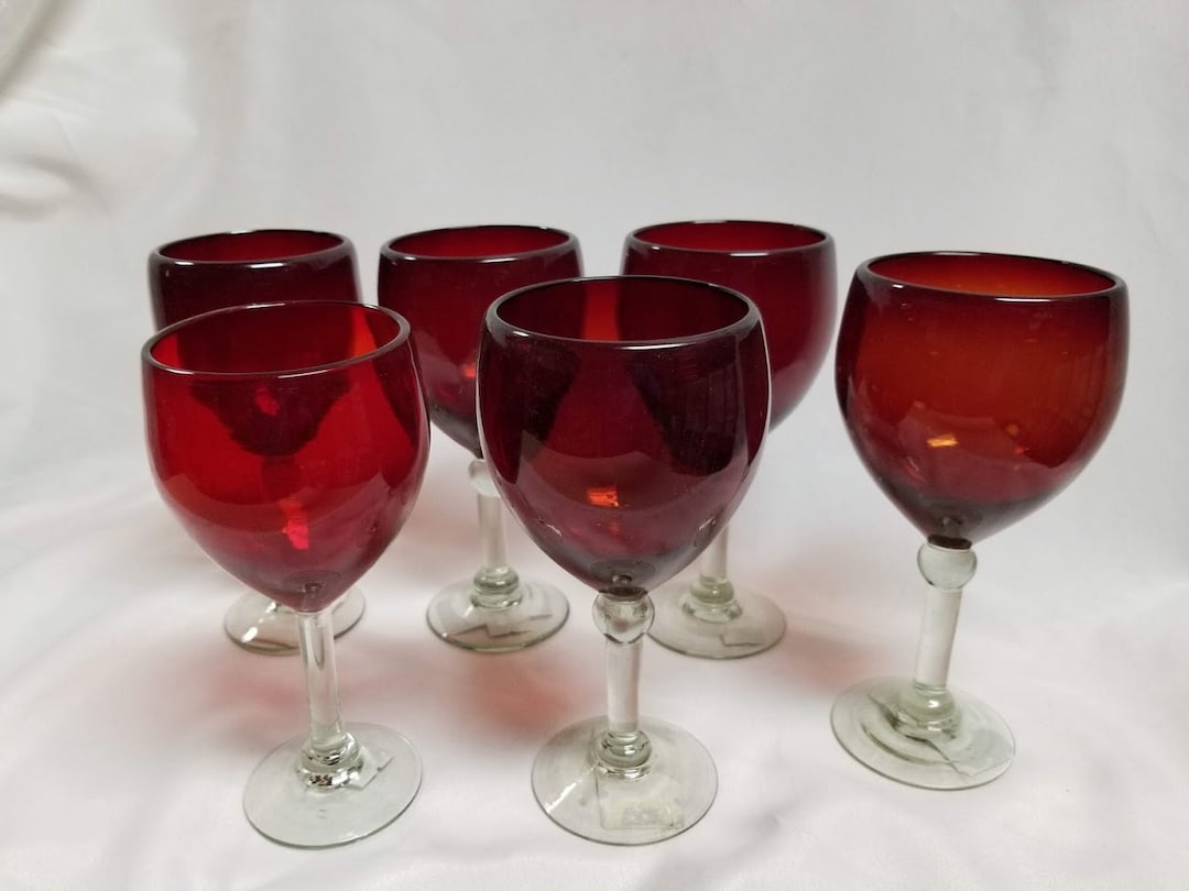 Copa De Vino Set 4 Copas De Vino Cuadradas - Cristal Soplado A Mano, 400ml, Ideal Para Regalo De Boda O Navidad Copas De Vino Elegantes