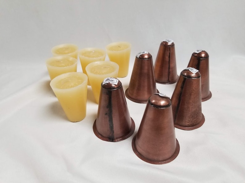 4 Sugar Mold Candles and Tin Cups Etsy