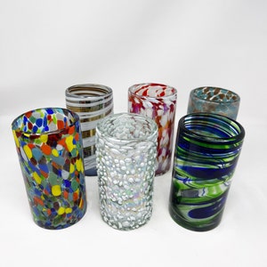 6 Assorted Hand Blown Water Glass