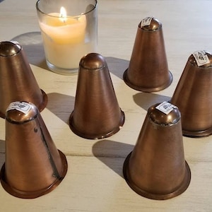 6 Sugar Mold Candle Holder Tin Cups