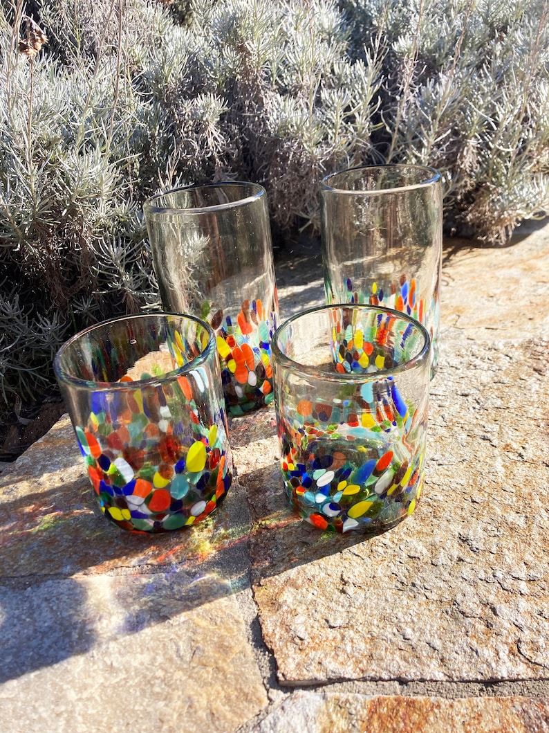 4 Hand Blown Water Glasses Custom Selection Etsy