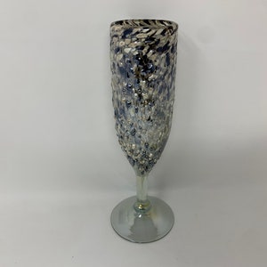 1 Hand Blown Champagne Glass - Mocha Graniti