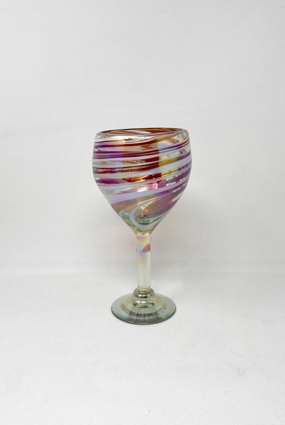 Iridescent Wine Glass set of 2/4/6, 19 oz Pretty Cute Cool Rainbow Colorful  Halloween Glassware - Set of 2