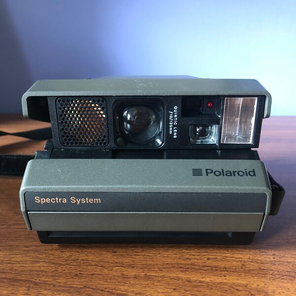 Vintage Polaroid Spectra System Instant Camera,Film Camera,Polaroid,Vintage Camera,Flash, Grey,Parts and Repair, home decor, boho, instant