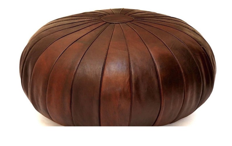 Leather Pouf Luxury Poufs Moroccan Ottoman Square Image 0