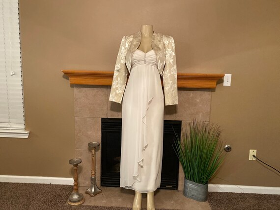 Miss Elliette Off White Long Dress