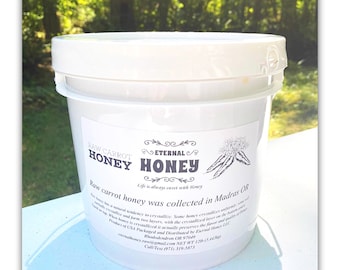 Carrot Blossom Honey from Madras Or ( Gallon 12lb net wt ) RAW Bulk prepares choice