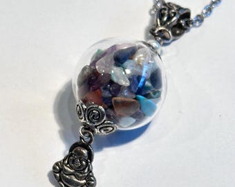 Balance and Clarity Talisman Necklace – Glass Vial with Natural Stones